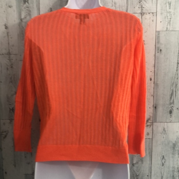 Worthington Summer Orange Lightweight Cardigan Medium - Picture 2 of 8